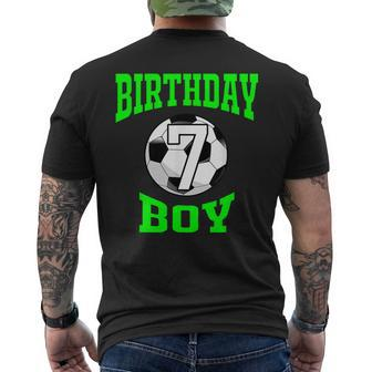 7Th Birthday Boy Soccer T- 7 Years Old Kid Men's T-shirt Back Print - Monsterry DE