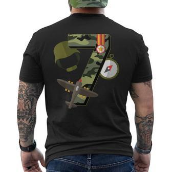 7Th Birthday Camouflage Hero Army Soldier Men's T-shirt Back Print - Monsterry CA
