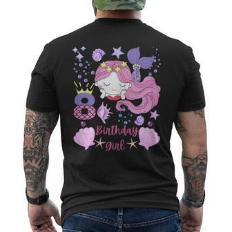 8 Geburtstag Meerjungfrau Prinzessin 8 Jahre Mädchen T-Shirt mit Rückendruck - Seseable