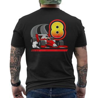 8 Year Old Toddler Boy Formula Race Car 8Th Birthday Men's T-shirt Back Print - Monsterry DE