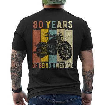 80 Year Old Motorcycle Birthday Vintage Retro 80Th Birthday Men's T-shirt Back Print - Monsterry DE