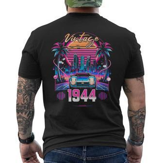 80 Years Old Synthwave Aesthetic Vintage 1944 80Th Birthday Men's T-shirt Back Print - Monsterry AU