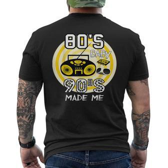 80S Baby 90S Made Me Classic Vintage Retro Graphic Men's T-shirt Back Print - Monsterry