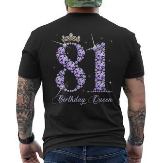 81 Year Old Its My 81St Birthday Queen Diamond Heels Crown Men's T-shirt Back Print - Thegiftio UK