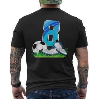 8Th Birthday Football Soccer 8 Years Old Boys Men's T-shirt Back Print - Seseable