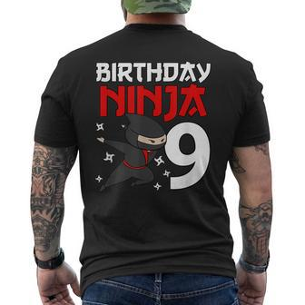 9 Years Old Birthday Party 9Th Ninja Spy Japanese Shinobi Men's T-shirt Back Print - Monsterry UK
