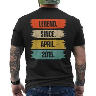 9 Years Old Legend Since April 2015 9Th Birthday Boys Men's T-shirt Back Print | Mazezy