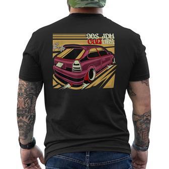 90S Jdm Ek Hatch Car Graphic Men's T-shirt Back Print - Monsterry CA