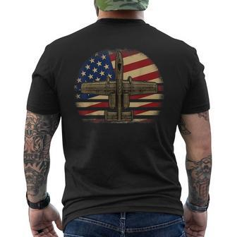 A-10 Warthog For Military Fighter Jet Usa Flag Men's T-shirt Back Print - Monsterry