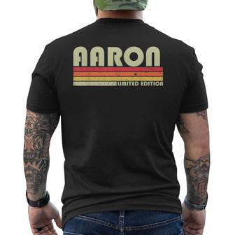 Aaron Surname Retro Vintage 80S 90S Birthday Reunion Men's T-shirt Back Print - Monsterry
