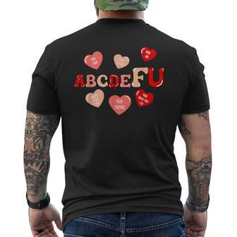 Abcdefu Retro Heart Valentine's Day Men's T-shirt Back Print - Monsterry AU