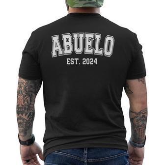 Abuelo Est 2024 Promoted To Grandpa Family 2024 Men's T-shirt Back Print - Monsterry