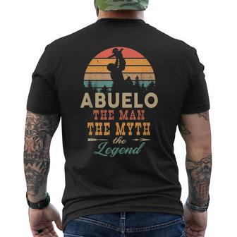 Abuelo The Man The Myth The Legend Retro Vintage Abuelo Men's T-shirt Back Print - Monsterry