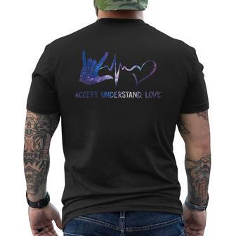 Accept Understand Love Asl I Love You Sign Language Mens Back Print T-shirt - Seseable