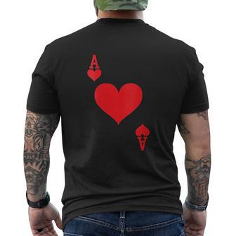 Ace Of Hearts Playing Card Halloween Costume Mens Back Print T-shirt - Thegiftio UK