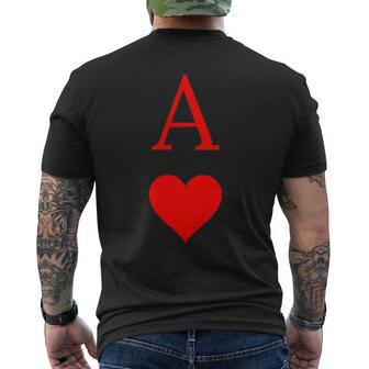 Ace Of Hearts Playing Card Symbol And Letter Men's T-shirt Back Print - Monsterry AU