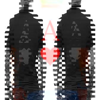 Ace Of Hearts Playing Card Symbol And Letter Men's T-shirt Back Print - Thegiftio UK