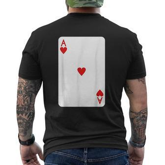 Ace Of Hearts Playing Cards Halloween Costume Deck Of Cards Mens Back Print T-shirt - Thegiftio UK