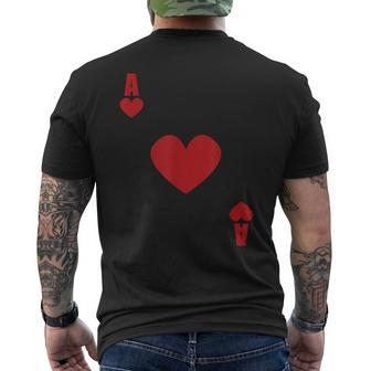 Ace Of Hearts Poker Card Blackjack Texas Holdem Poker Player Men's T-shirt Back Print - Monsterry