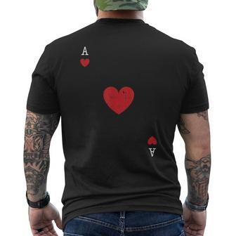 Ace Of Hearts Valentines Day Cool Playing Card Poker Casino Men's T-shirt Back Print - Monsterry CA
