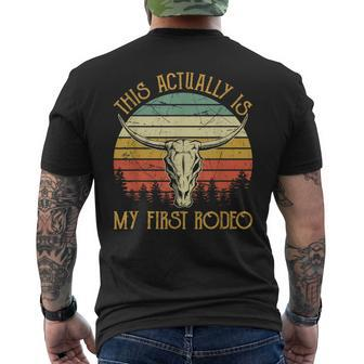This Actually Is My First Rodeo Country Western Bull Skull Men's T-shirt Back Print - Thegiftio UK