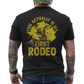 This Actually Is My First Rodeo Texas Cowboys Cute Cowboy Men's T-shirt Back Print - Thegiftio UK