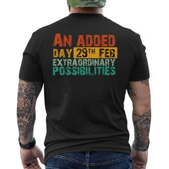 An Added Day Leap Year Birthday 2024 February 29Th Retro Men's T-shirt Back Print - Monsterry
