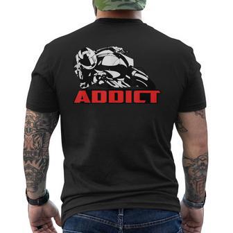 Addict Race Gp Very Motorcycle Vintage Gp Men's T-shirt Back Print - Monsterry