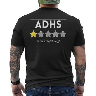 Adhd Ein Stern Keine Recommendation T-Shirt mit Rückendruck - Seseable