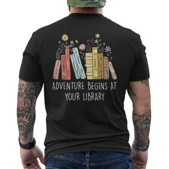 Adventure Begins At Your Library Summer Reading 2024 Books Men's T-shirt Back Print - Monsterry DE