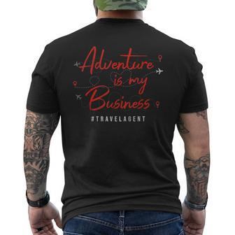 Adventure Is My Business Travel Agent Men's T-shirt Back Print - Monsterry CA