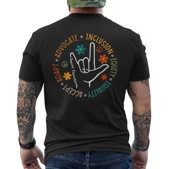 Advocate Inclusion Equity Equality Adapt Men's T-shirt Back Print - Monsterry UK
