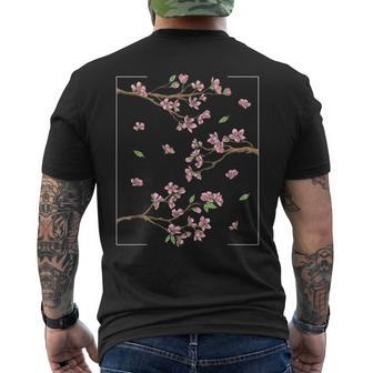 Aesthetic Japanese Style Cherry Blossom Tree Sakura Men's T-shirt Back Print - Thegiftio UK