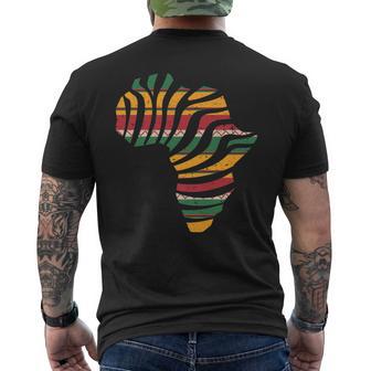 Africa Map African Kente Pattern Ghana Native Pattern Afro Men's T-shirt Back Print - Monsterry UK