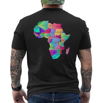 Africa Map With Boundaries And Countries Names Men's T-shirt Back Print - Seseable