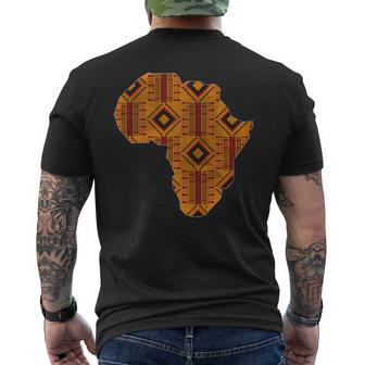 Africa Map Kente Pattern African Ghana Style Ankara Men's T-shirt Back Print - Monsterry DE