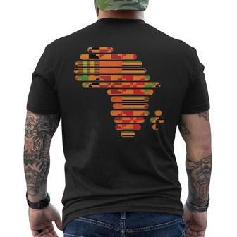 Africa Map Kente Pattern Ghana African Black Pride Men's T-shirt Back Print - Monsterry DE