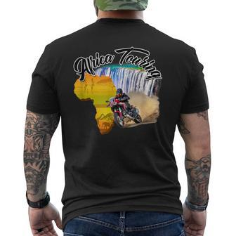 Africa Touring Twin Motorcycle Nature Off-Road Bike Men's T-shirt Back Print - Monsterry