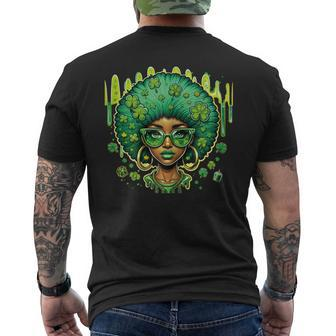 African American Female Leprechaun Black St Patrick's Day Men's T-shirt Back Print - Seseable