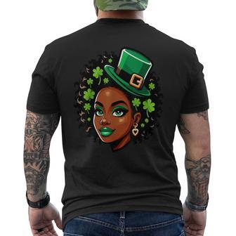 African American Female Leprechaun Black St Patrick's Day Men's T-shirt Back Print | Mazezy UK