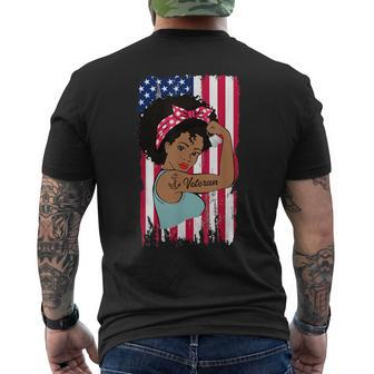 African American Female Veteran Of Us Navy Melanin Navy Vet Men's T-shirt Back Print - Monsterry