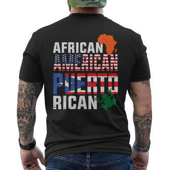 African American And Puerto Rican Flag American Puerto Rican Men's T-shirt Back Print - Thegiftio UK