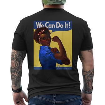 African American Rosie The Riveter Black History Men's T-shirt Back Print - Monsterry