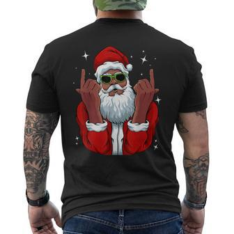 African American Santa Christmas Pajama Cool Black X-Mas Mens Back Print T-shirt | Seseable CA