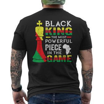African Black King The Most Powerful Piece In The Game Mens Back Print T-shirt - Thegiftio UK