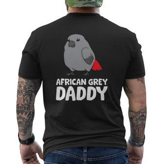African Grey Daddy Bird African Grey Parrot Mens Back Print T-shirt | Mazezy