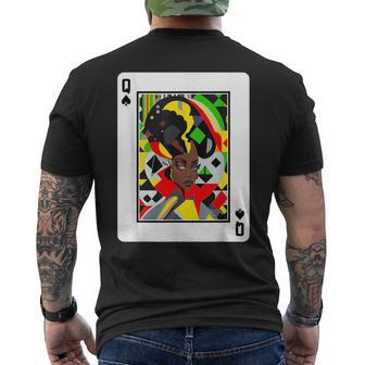 African Queen Card Melanin Black Pride Blm Junenth Men's T-shirt Back Print - Thegiftio UK