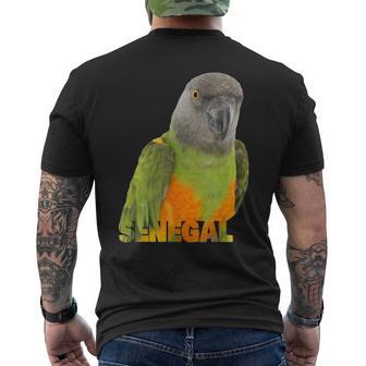 African Senegal Parrot Image & Word Men's T-shirt Back Print - Monsterry