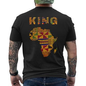 Afro Black King African Ghana Kente Cloth Family Matching Men's T-shirt Back Print - Thegiftio UK