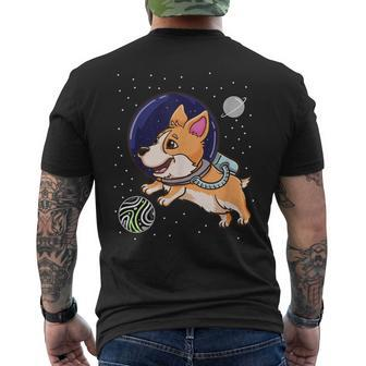 Agender Corgi In Space Agender Pride Day Men's T-shirt Back Print - Monsterry UK